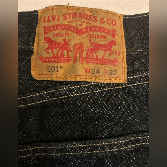 Levi’s 501-0536 Jeans - W 34 L 32 - Button Up Fly - Clean Rigid - Picture 5 of 6